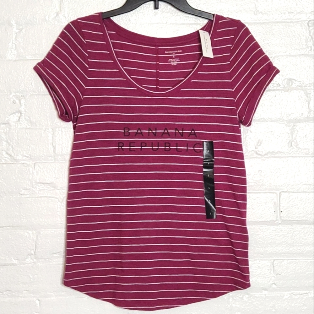 Banana Republic Factory NWT Striped Logo Top
